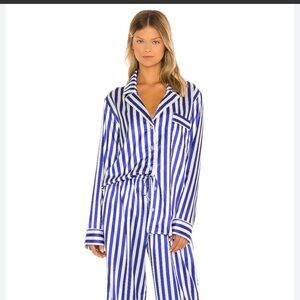 Show Me Your MuMu Blue and White Striped Pajama Set